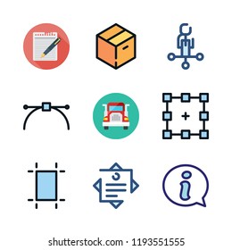 job icon set. vector set about note, warehouse, employee and information icons set.