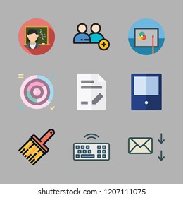 job icon set. vector set about document, email, keyboard and graphics icons set.