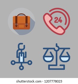 job icon set. vector set about employee, customer service, briefcase and balance icons set.