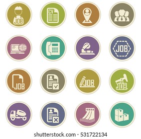 Job icon set for web sites and user interface