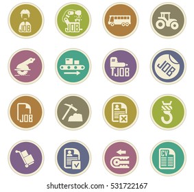 Job icon set for web sites and user interface