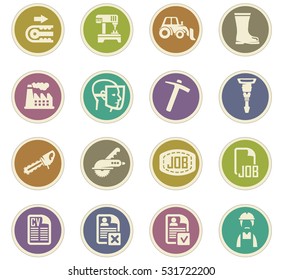 Job icon set for web sites and user interface