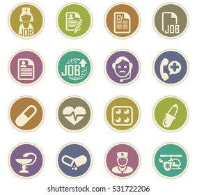 Job icon set for web sites and user interface