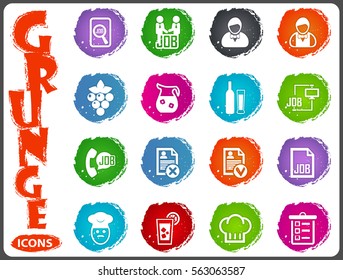 Job icon set for web sites and user interface in grunge style