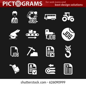 Job icon set for web sites and user interface