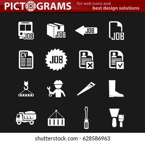 Job icon set for web sites and user interface