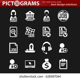 Job icon set for web sites and user interface