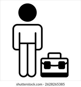 Job Icon. Simple Vector Black Illustration