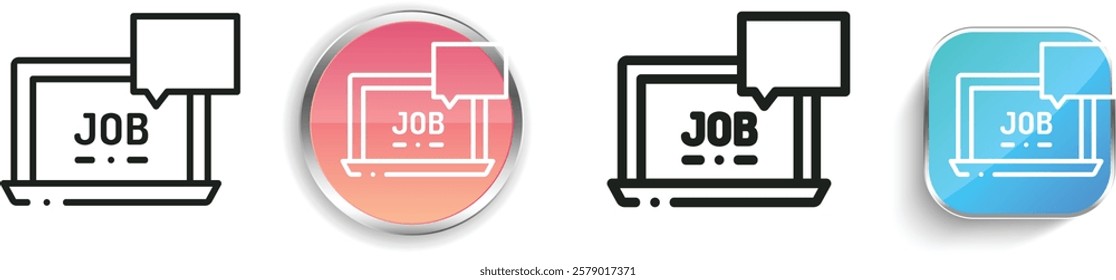 job icon. Thin Linear, Regular and Button Style Design Isolated On White Background