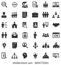 Job Icons. Black Scribble Design. Vector Illustration.