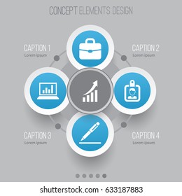 Job Icons Set. Collection Of Diagram, Pen, Increasing And Other Elements. Also Includes Symbols Such As Statistics, Badge, Contract.