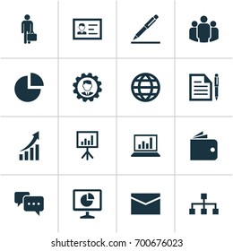Job Icons Set. Collection Of Presentation Board, Group, Increasing And Other Elements. Also Includes Symbols Such As Work, Billfold, Letter.