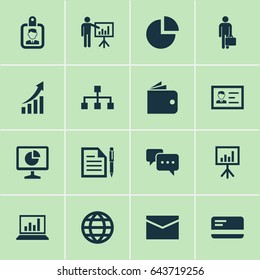 Job Icons Set. Collection Of Statistics, Contract, Pie Bar And Other Elements. Also Includes Symbols Such As Statistics, Page, Id.