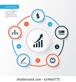 Job Icons Set. Collection Of Work Man, Payment, Increasing And Other Elements. Also Includes Symbols Such As Signing, Arrow, Chart.