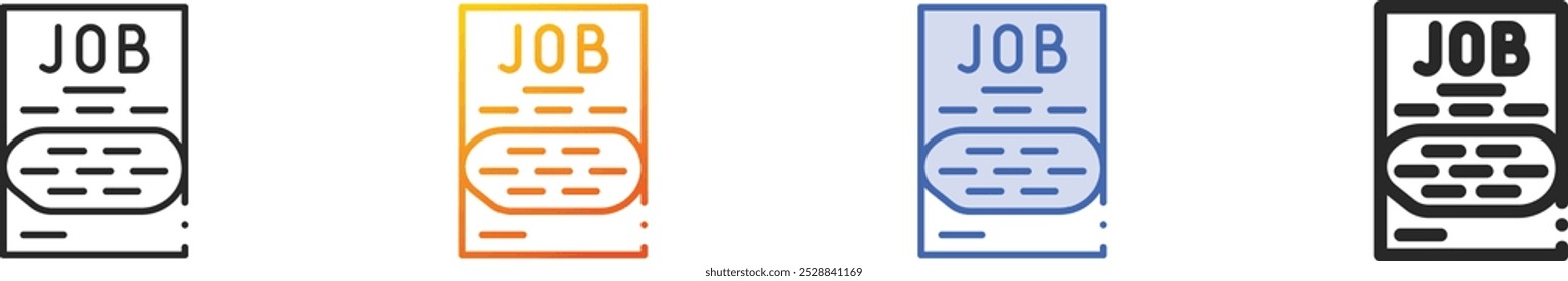 job icon.Thin Linear, Gradient, Blue Stroke and bold Style Design Isolated On White Background
