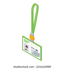 Job id card icon isometric vector. Seek work. Business contract
