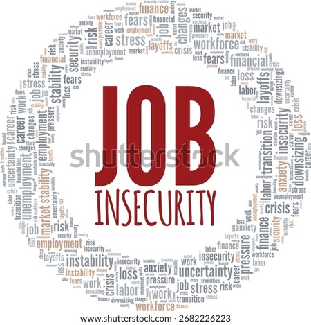 Job Insecurity word cloud conceptual design isolated on white background.