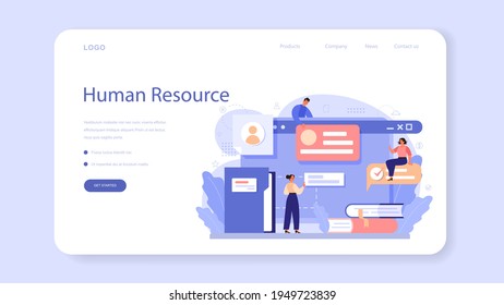 Job instruction web banner or landing page. Personnel management