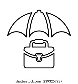 Job Insurance Icon In Outline Style