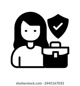Icono de Seguro de empleo en Vector. Logotipo
