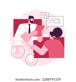 Job interview abstract concept vector illustration. Employment process, choosing a candidate, prepare for interview, answer questions, job applicant, recruiter, hiring manager abstract metaphor.