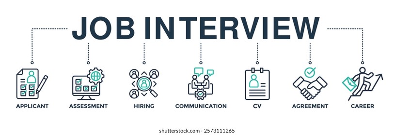 Job interview banner web icon concept for career management