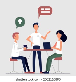Job interview, business team, successful exam - Vector illustration