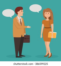 Job interview. Businessman. Vector isolated illustration. Cartoon character. Place for text