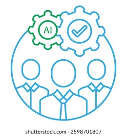 Job Interview Candidate Ai Autmation Vector Symbol icon Design