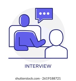 Job Interview – Candidate Evaluation and Hiring Conversation with Editable Stroke
