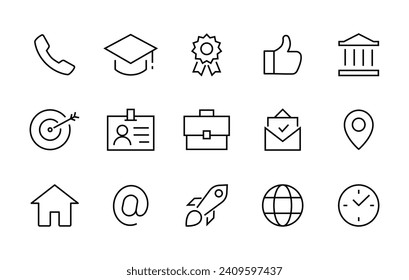 Job Interview, Career Path, Resume Recruitment Headhunting, job hiring, candidate human resource line icons set, editable stroke isolated on white, linear vector outline illustration, symbol logo