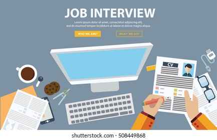 Job interview concept with business cv resume.