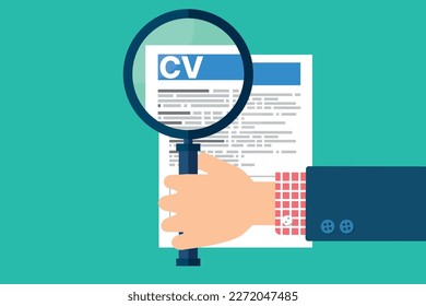 Job interview concept with business resume vector illustration. CV illustration. 