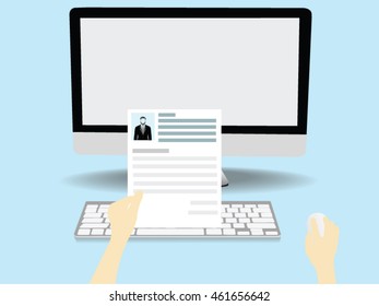 job interview concept with business  resume