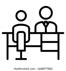 Job Interview Concept, Hrm Symbol On White Background, Candidate Screening Process Vector Icon Design