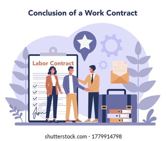Job interview concept. Idea of employment and hiring. Recruitment manager searching. Isolated flat vector illustration
