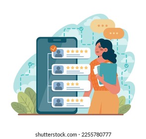 Job interview concept. Idea of recruitment and hiring procedure. Recruiter searching for a job candidate, interviewing vacancy applicants. Flat vector illustration