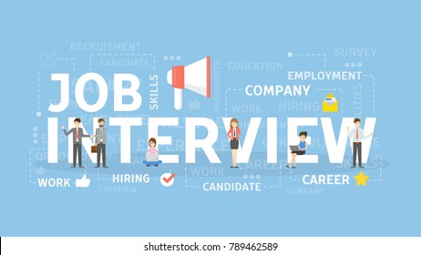 Job interview concept illustration. Application and CV.