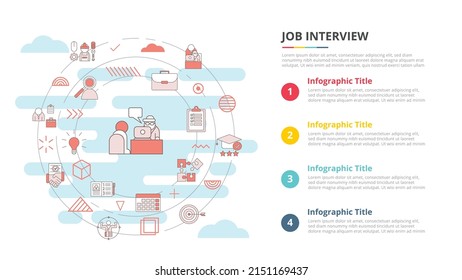 job interview concept for infographic template banner with four point list information