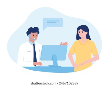 job interview conversation trending concept flat illustration