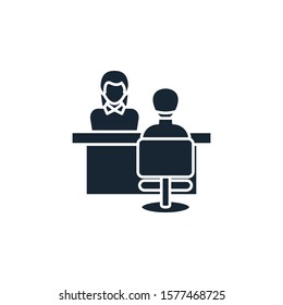 job interview creative icon. filled multicolored illustration. From Human Resources icons collection. Isolated job interview sign on white background