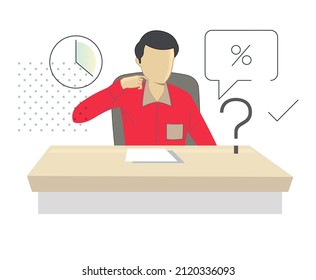 Job Interview -Difficult Questions  - Illustration as EPS 10 File