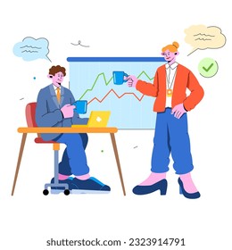 Job interview and do Coffee break illustration