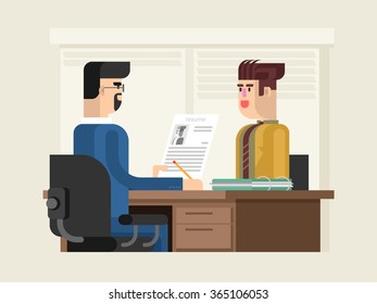 Job interview flat design