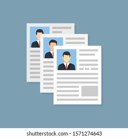 Job interview flat icon. Vector Recruitment candidate job. Vector Illustration