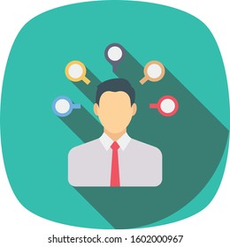 Job Interview Flat icons for candidate  & user 