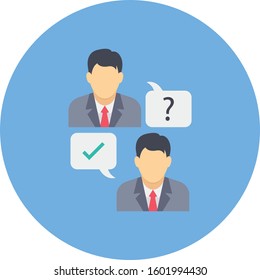 Job Interview Flat icons for conversation  & discussion 