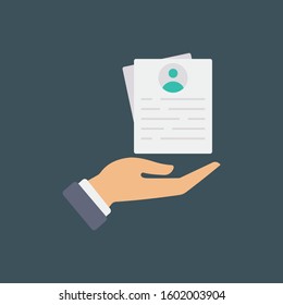Job Interview Flat icons for  curriculum &  document