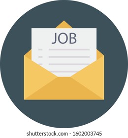 Job Interview Flat icons for letter  & email 