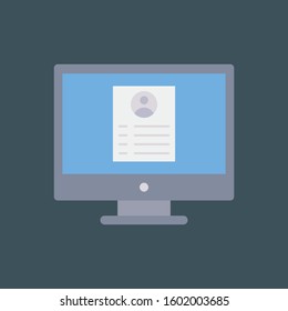 Job Interview Flat icons for profile  & CV 